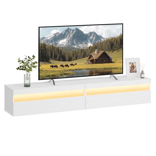 tv-lowboard vasagle kailyn collection, 178 x 35 x 30 cm, 2 fächer, led, bis 30 kg