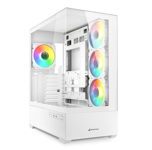 Produktbild: sharkoon ak6 rgb pc gehäuse atx 4x argb lüfter glasfront usb-c 41cm gpu