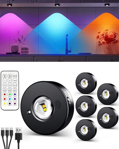 led rgb schrankbeleuchtung 6x mit fernbedienung für 19,99 euro statt 40 euro