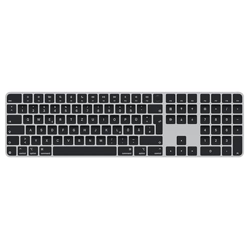 apple magic keyboard mit touch id und ziffernblock für mac schwarz deutsch