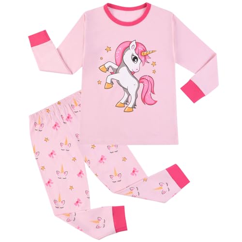 Produktbild: hotut schlafanzug kinder mädchen langarm baumwolle winter pyjama t-shirt hose