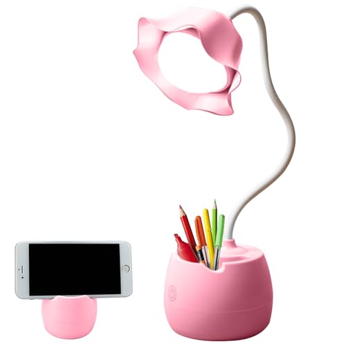 led tischlampe gaouto, dimmbare, usb wiederaufladbare, kabellos, rosa, schwanenhals