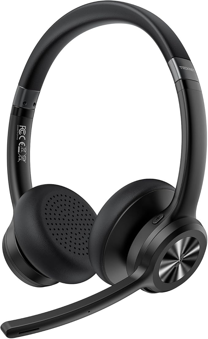 Produktbild: TECKNET V5.2 Bluetooth Headset, Noise Cancelling, Mikrofon, On-Ear, kabellos
