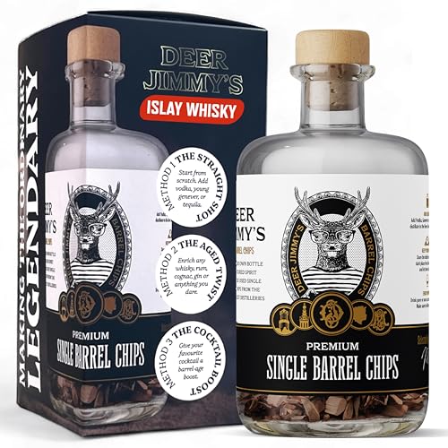 whisky geschenkset von deer jimmy's - whisky selber machen mit eichenholz aus islay fässern