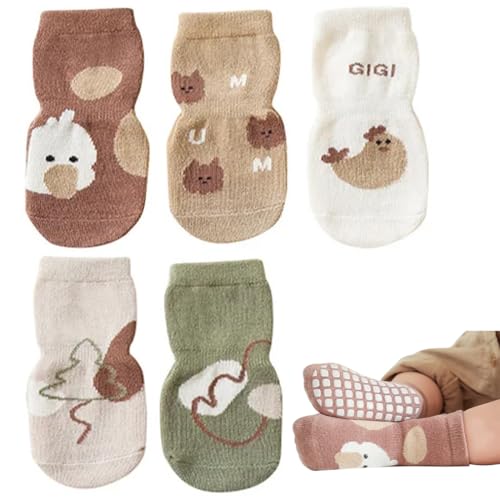 stoppersocken kinder baby, 5 paar antirutsch krabbelsocken baumwolle abs socken