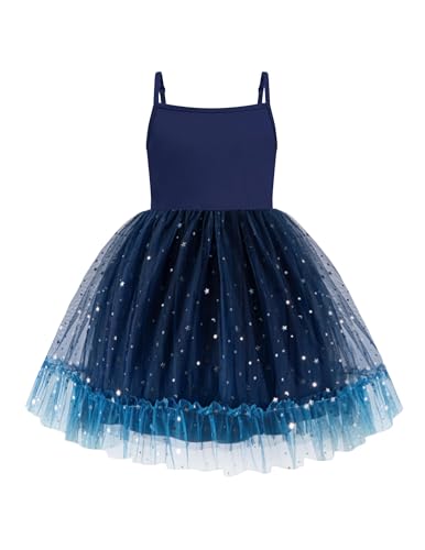 Produktbild: arshiner mädchen kleid dunkelblau ärmellos tüllkleid sommerkleid 2-3 jahre