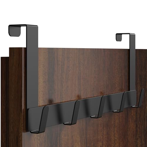 Menz türgarderobe edelstahl schwarz, platzsparende türhaken als kleider- und handtuchhalter