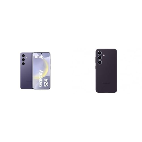 samsung galaxy s24 smartphone 8 gb ram 256 gb cobalt violet silicone case dunkelviolett