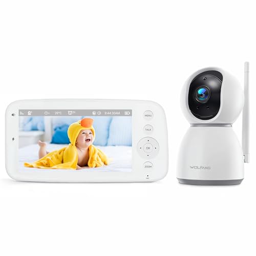 babyphone wolfang mit kamera 5 zoll 720p 2 wege audio nachtsicht 1000 fuß reichweite