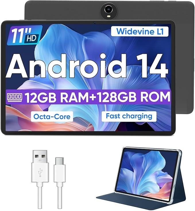 colorroom 11 Zoll Android Tablet, octa core, 12GB RAM, 128GB ROM, WLAN 5, grau
