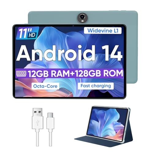 colorroom 11 zoll tablet android, octa core, 12gb ram, 128gb rom, 1tb erweiterbar, blau