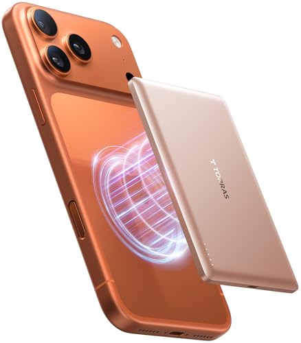 TORRAS MiniMag Powerbank 5000mAh, MagSafe, 18W Schnellladen, für iPhone 17/16/15/14/13/12, Wüsten Titan