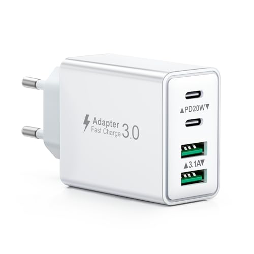 usb c ladegerät 40w 4 ports schnellladegerät power adapter für iphone ipad samsung