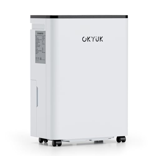 okyuk luftentfeuchter elektrisch 12l mit digitaler luftfeuchtigkeitsanzeige für 60m