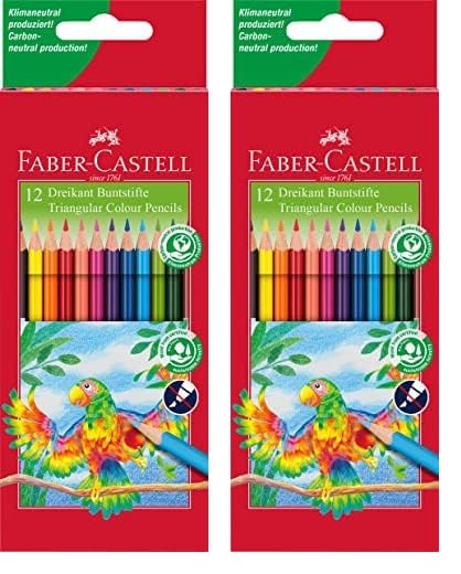 faber-castell buntstifte dreikantform 12 stück im kartonetui packung mit 2