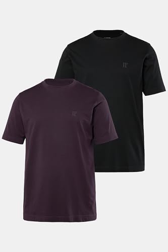 jp 1880 herren t-shirts übergrößen 2er-pack rundhals bis 8xl dunkel violett