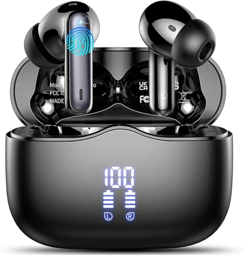 bluetooth kopfhörer kabellos 5.3 in ear mit noise cancelling, ip7 wasserdicht, 40 std bass