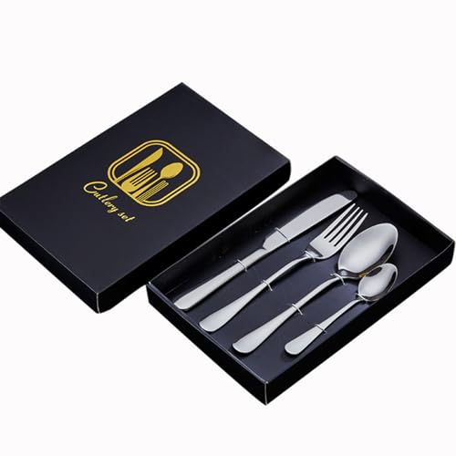 weihnachtsbesteck set 4 teilig, edelstahl gabeln für weihnachten, geschirr set schwarz
