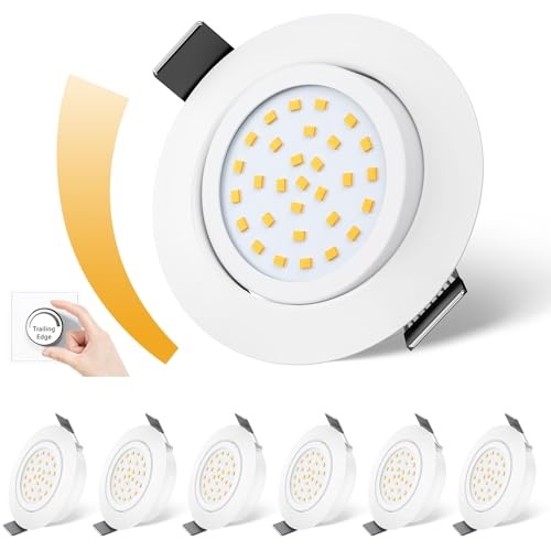 Produktbild: LED Einbaustrahler 230V Dimmbar 5W, 600LM, IP44, 25mm Einbautiefe, 6er Set