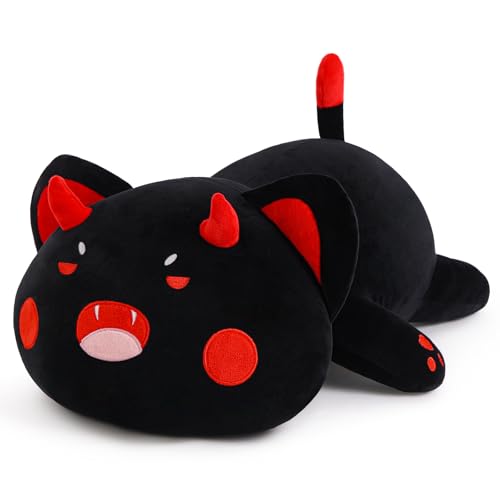 snowolf katze plüsch kissen 30cm schwarz umarmungsspielzeug für kinder geschenk