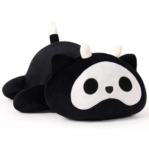 nette katze plüsch umarmung kissen gefüllte tiere spielzeug snowolf schwarz 30cm