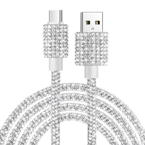 usb c kabel 1.2m 60w schnellladekabel coolden bling diamanten für iphone samsung ipad weiß