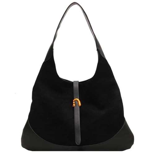 suweir handtasche damen wildleder hobo tote bag schwarz groß casual shopper tasche
