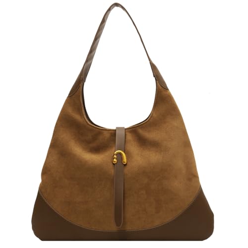 suweir wildleder handtasche damen hobo tote bag schultertasche braun für alltag reisen
