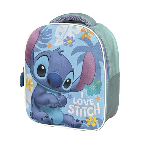 kinder-rucksack stitch von superdiver, offizielle disney-lizenz, blau, 24x20x10 cm
