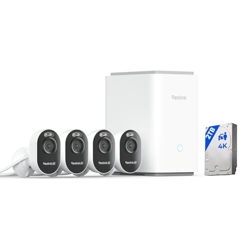 reolink home hub pro sicherheitssystem 4k mit 4 lumus pro 2tb hdd nachtvision