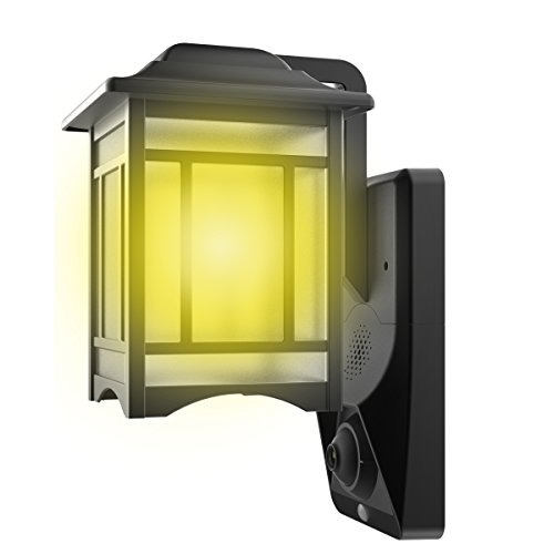 homscam außenwandleuchte mit bewegungsmelder, 1080p außenlampe schwarz-kupfer