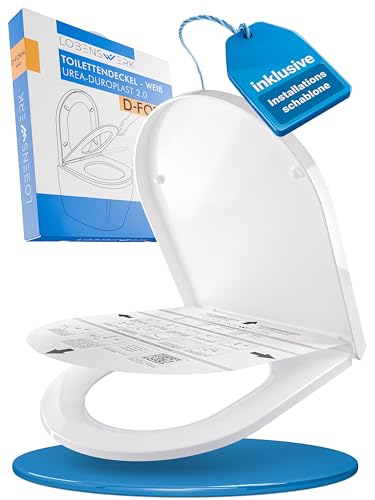 lobenswerk toilettensitz d-form kurz, soft-close, antibakteriell, uv-beständig