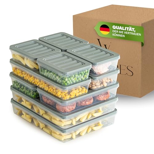 Produktbild: Viwares gefrierdosen set 10er, stapelbare frischhaltedosen für kühl- und gefrierfach