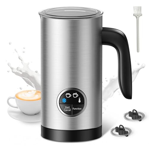 paris rhne milchaufschäumer 300ml elektrisch 4-in-1 für heißen kalten milchschaum silber