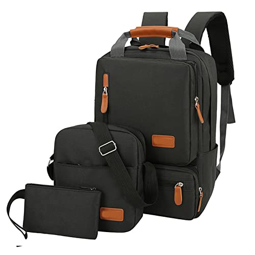 laptoprucksack set 3er für damen und herren nylon bis 14,5 zoll rot schwarz