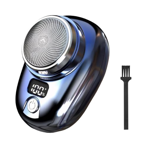 mini rasierer herren, tragbarer elektrischer rasierer, usb wiederaufladbar, nass und trocken, farbverlauf blau