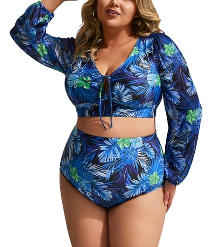 hanna nikole damen badeanzug zweiteilig große größe mit badeshorts blau 48