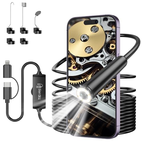 Produktbild: endoskopkamera mit licht, ferdiiz 1920p hd, wasserdicht ip67, 5 m, für android, ios