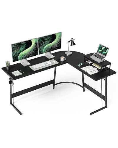 gaming tisch eckschreibtisch cubucubi 150 x 120 cm mit monitorständer schwarz