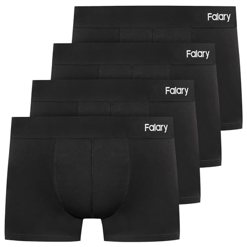 FALARY Boxershorts Herren 4er Pack Bio Baumwolle Retro Unterwäsche Männer