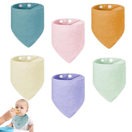 Nokwocy dreieckstuch baby 6 stück, lätzchen, musselintücher, weich, absorbierend, unisex