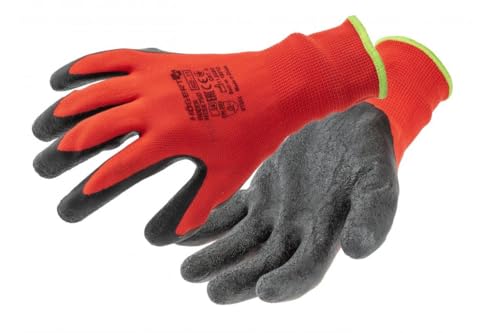 högert technik roder schutzhandschuhe latexbeschichtet rot schwarz gr. 9 abriebfest flexibel