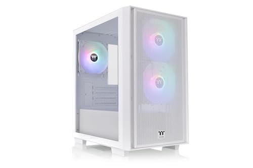 thermaltake versa h16 tg argb micro tower gehäuse mit 3x 120mm lüftern, glasseite, mesh-front