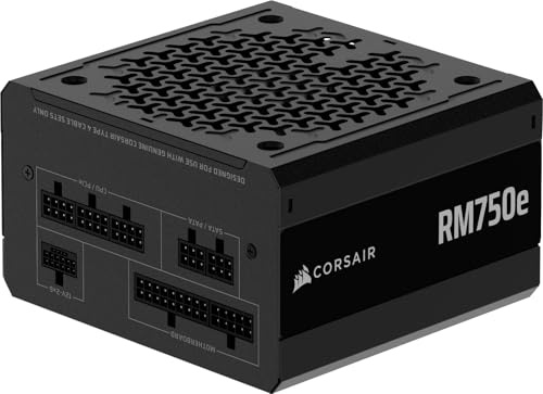 corsair rm750e netzteil 750w atx 3.1 pci-e 5.1 80+ gold vollmodular 120mm lüfter