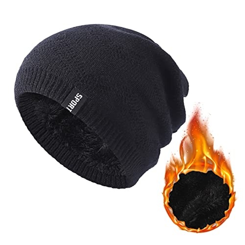 herren beanie mütze winter, warme strickmütze unisex, dehnbare wollmütze