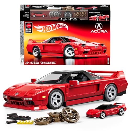 hot wheels acura nsx bauset 1:16 mattel brick shop, 876 klemmbausteine