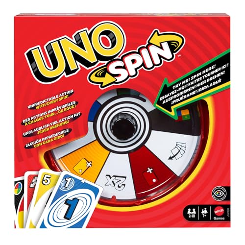 mattel games uno spin kartenspiel mit drehscheibe und neuen herausforderungen