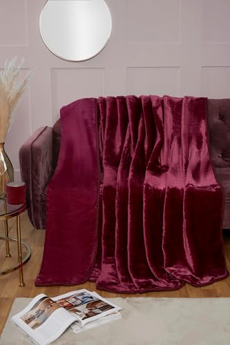 luxuriöse nerzdecke 150 x 200 cm aubergine, rapport home