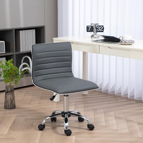 homcom drehstuhl homeoffice schreibtischstuhl kunstleder höhenverstellbar dunkelgrau