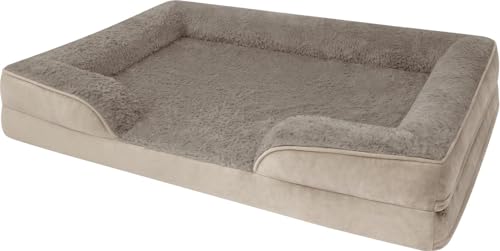 ergonomisches hundebett orthopädisches hundekissen beige für große, mittlere, kleine hunde 50x60x14 cm